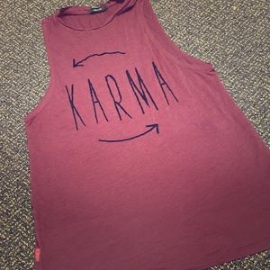 Light, sheer burgundy tank